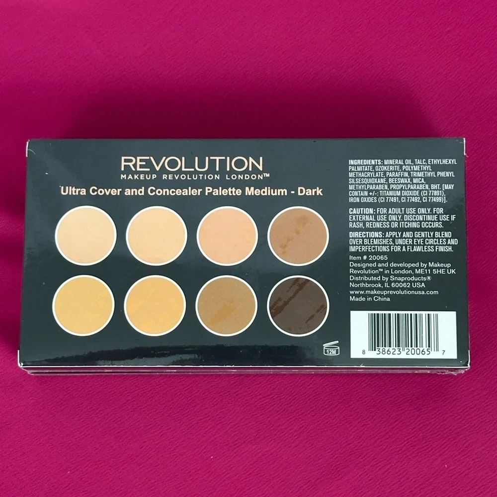 Revolution Cover & Conceal Palette - Blendable Cream Concealers Medium Dark NIB